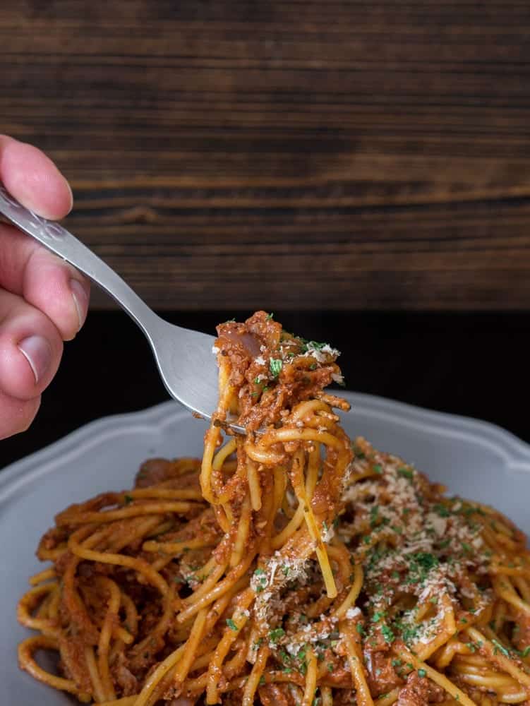 Wegańskie spaghetti bolognese