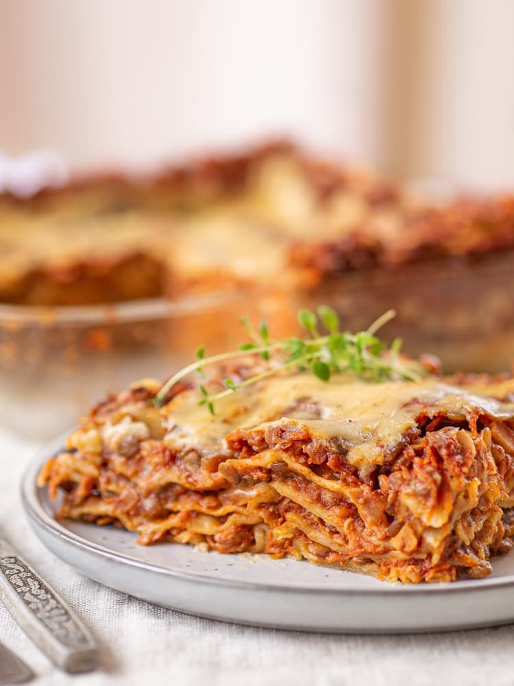 Wegańska lasagne z soczewicą