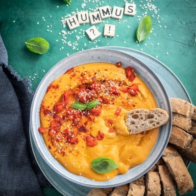 Hummus paprykowy - hummus z pieczoną papryką